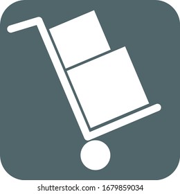Package icon. Hand truck icon. Vector illustration
