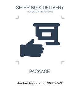 package icon. high quality filled package icon on white background. from shipping delivery collection flat trendy vector package symbol. use for web and mobile