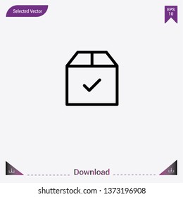 Package icon isolated on grey background.Premium symbol for website design, mobile application, logo, ui.Modern, simple, isolated, flat best quality icon for web site designs or mobile apps.