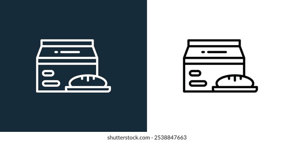 package icon isolated on white and black colors. package outline linear vector icon from bakery shop collection for mobile apps, web and ui.