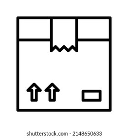 Package Icon. Line Art Style Design Isolated On White Background