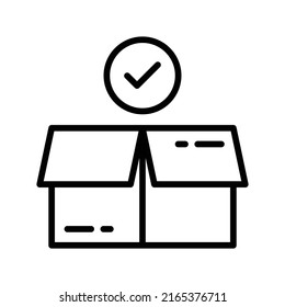 Package Icon. Line Art Style Design Isolated On White Background
