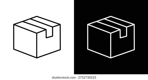Package icon in line design. editable stroke icon.