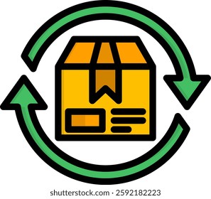 Package Icon Lineal Color Vector Illustration