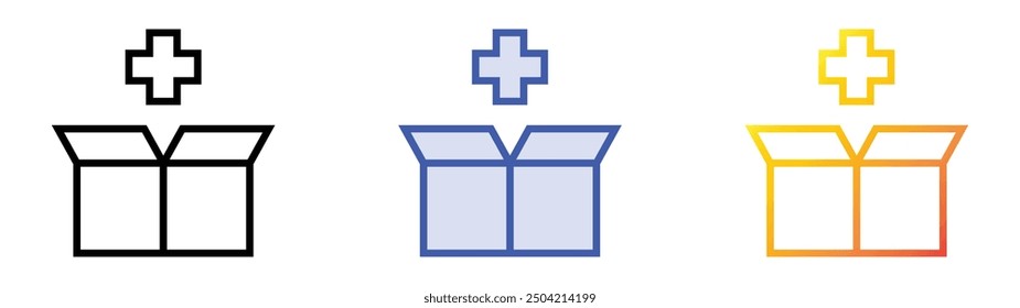 package icon. Linear, Blue Fill and Gradient Style Design Isolated On White Background