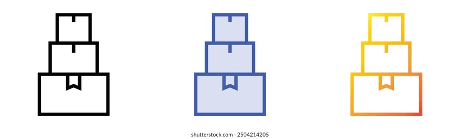package icon. Linear, Blue Fill and Gradient Style Design Isolated On White Background