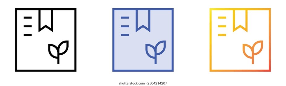 Paket-Symbol. Lineares, blaues Füllungs- und Farbverlauf-Design einzeln auf weißem Hintergrund