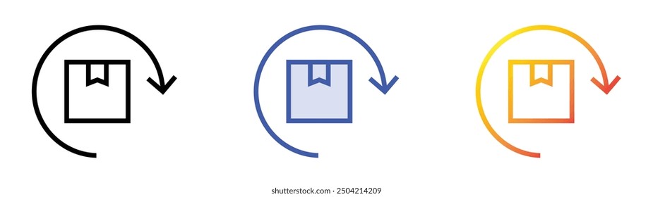 package icon. Linear, Blue Fill and Gradient Style Design Isolated On White Background