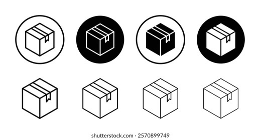 Package icon linear logo isolated