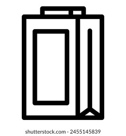 Package icon outline vector. Snack pack. Food bag