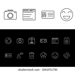 Package icon set and face with recycle, ship and call. Box related package icon vector items for web UI logo design.