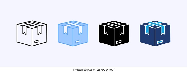 Conjunto de ícones de pacote Coleção de estilos múltiplos