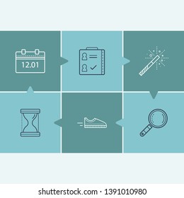 Package icon set and review with magic, recruiting and run. Clipboard related package icon vector for web UI logo design.