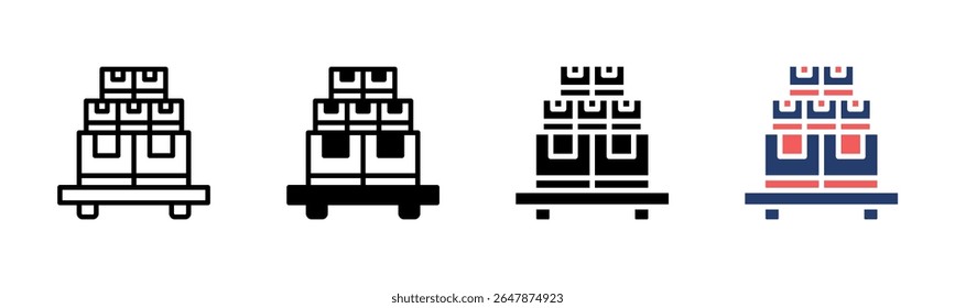 Coleção de vários estilos da folha de ícones do pacote
