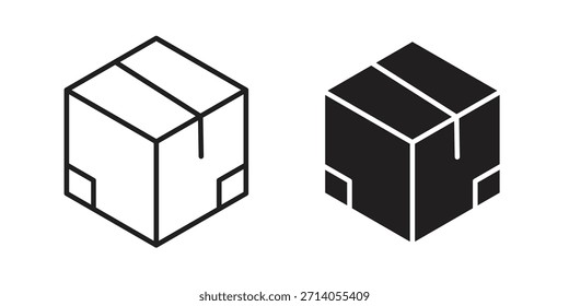 Package icon silhouette vector designs. Editable Strokes