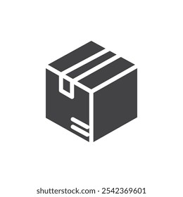 Icono de paquete Marca de símbolo en estilo relleno