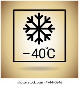 Package Icon Temperature Protection Fragile Sign Flat Vector Illustration