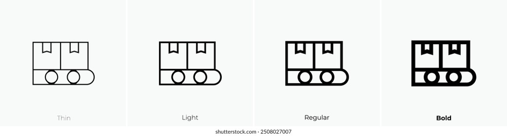 package icon. Thin, Light Regular And Bold style design isolated on white background