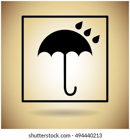 Package Icon Umbrella Rain Drop Flat Vector Illustration