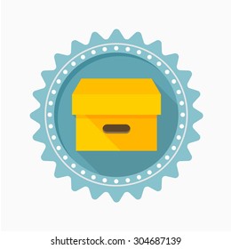 Package icon - vector , eps10 (flat icon , long shadow)