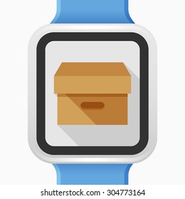 Package icon - vector , eps10(flat icon , long shadow)