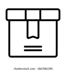 Icono de paquete en estilo de línea para cualquier proyecto, uso para presentación de aplicaciones móviles del sitio web