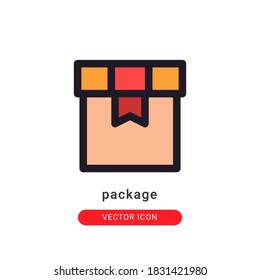 package icon vector illustration. package icon lineal color design.