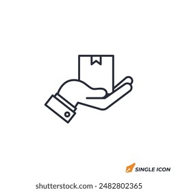 Ilustración vectorial de icono de paquete. símbolo de paquete aislado sobre fondo blanco.