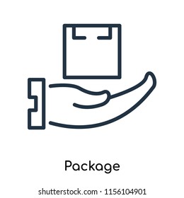 Package icon vector isolated on white background, Package transparent sign , thin symbols or lined elements in outline style