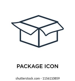 Package icon vector isolated on white background, Package transparent sign , thin symbol or stroke element design in outline style