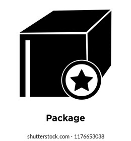 Package icon vector isolated on white background, logo concept of Package sign on transparent background, filled black symbol