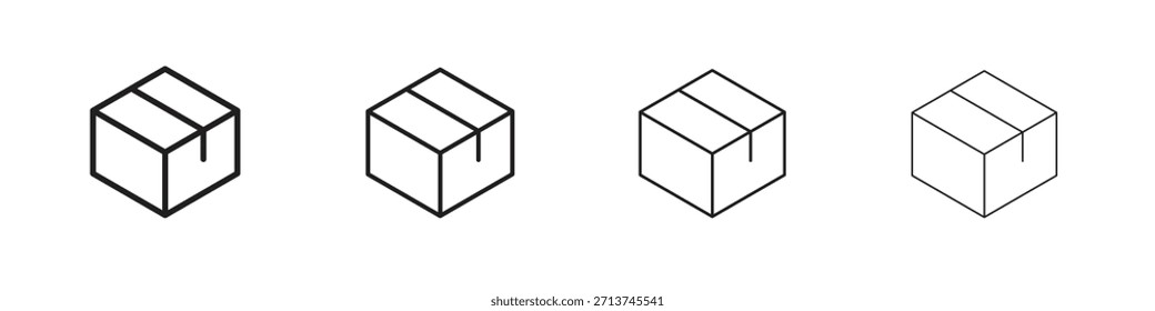 Package icon. Vector isolated pictograms.