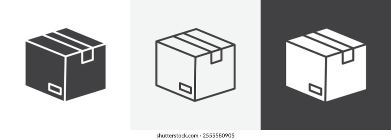 Package icon vector set for ui designs