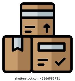 Package icon vector. Simple icon in filled line style, suitable for graphic design, website and mobile app
