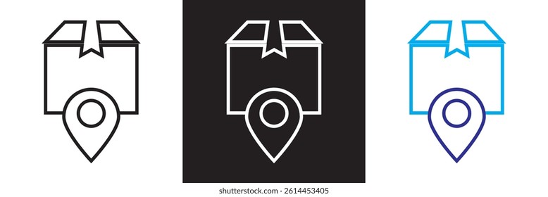 Package icon. Vector for websites, mobile interfaces, presentations, banner, visual branding etc. Vector illustration. isolated on white and black background. EPS 10
