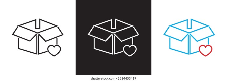 Package icon. Vector for websites, mobile interfaces, presentations, banner, visual branding etc. Vector illustration. isolated on white and black background. EPS 10
