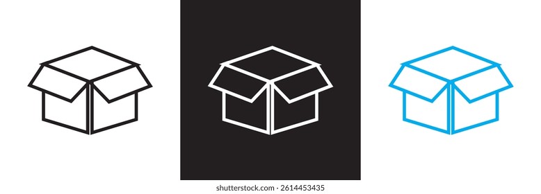 Package icon. Vector for websites, mobile interfaces, presentations, banner, visual branding etc. Vector illustration. isolated on white and black background. EPS 10
