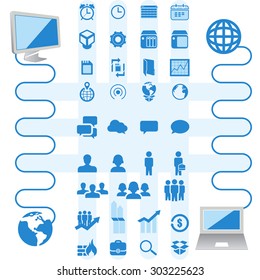 Package of Icons business and computer