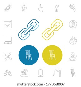 Package icons set with fingerprint, mobile and elder elements. Set of package icons and laptop concept. Editable vector elements for logo app UI design.