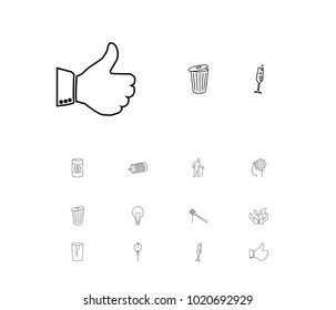 Package icons set with pasta, skill and nutrition elements. Set of package icons and wineglass concept. Editable vector elements for logo app UI design.