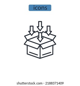 Package icons  symbol vector elements for infographic web