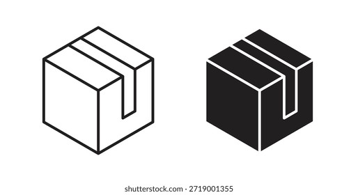 Package icons, vector symbols. filled flat sign