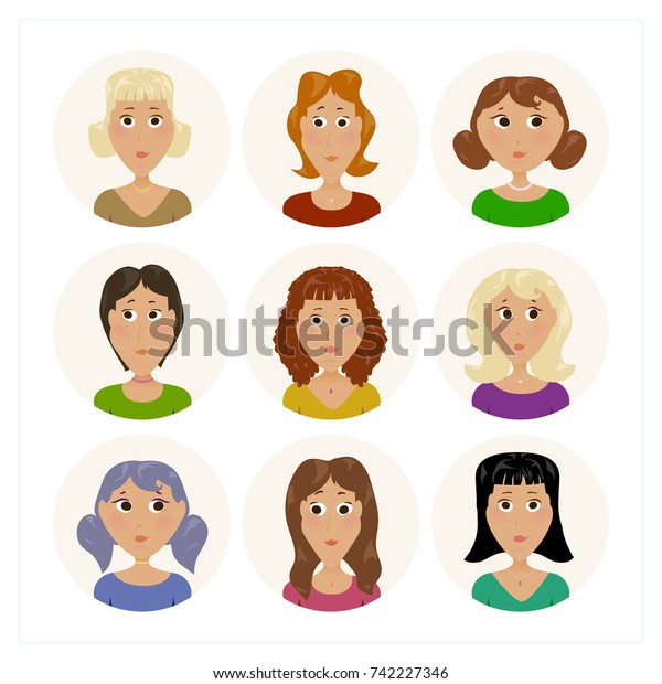 Package Icons Women Office Staff Avatar Stock Vector Royalty Free