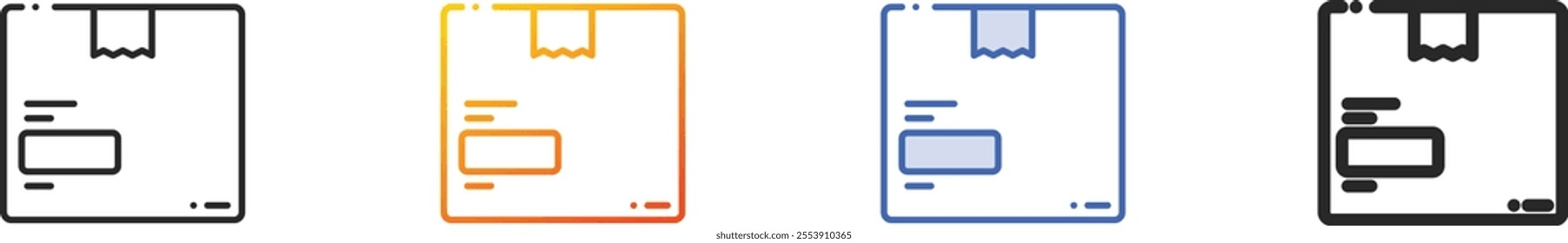 package icon.Thin Linear, Gradient, Blue Stroke and bold Style Design Isolated On White Background
