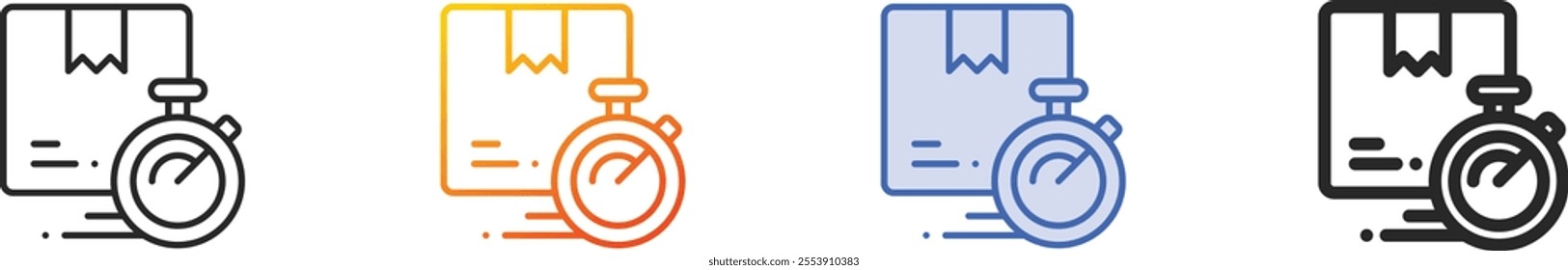 package icon.Thin Linear, Gradient, Blue Stroke and bold Style Design Isolated On White Background