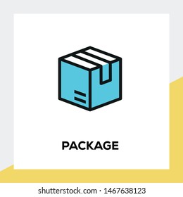 PACKAGE AND ILLUSTRATION ICON CONCEPT