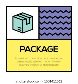 PACKAGE AND ILLUSTRATION ICON CONCEPT