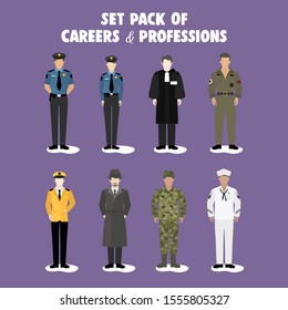 Package of Illustrations of Career and Professional People. Vector Illustrasion. Good for presentation, web design, advertising, and media social content.