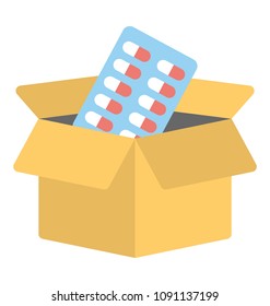 
A Package Inside Medicine, Medicine Delivery Box
