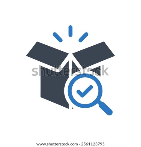Package Inspection Approval Icon On White Background
